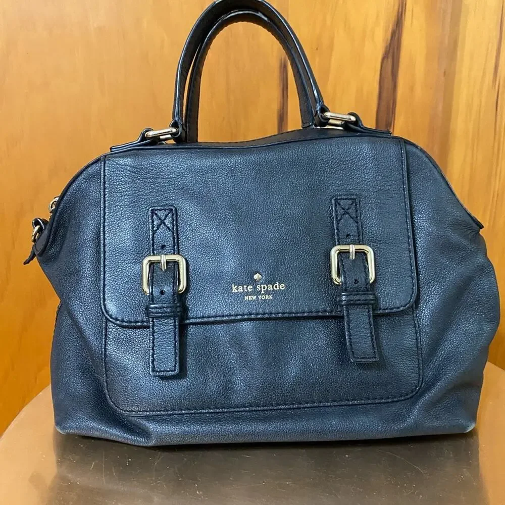 Kate Spade | Black Pebbled Leather Doctors Bag Satchel - Excellent condition!